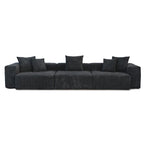 141.73  Corduroy Large Reversible Modular Sectional Sofa L-Shape Couch with Otoman and Pillow