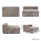 141.73  Corduroy Large Reversible Modular Sectional Sofa L-Shape Couch with Otoman and Pillow