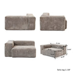 141.73  Corduroy Large Reversible Modular Sectional Sofa L-Shape Couch with Otoman and Pillow
