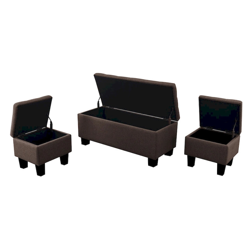 Mid-Century Modern Tufted Storage Lift Top Bench