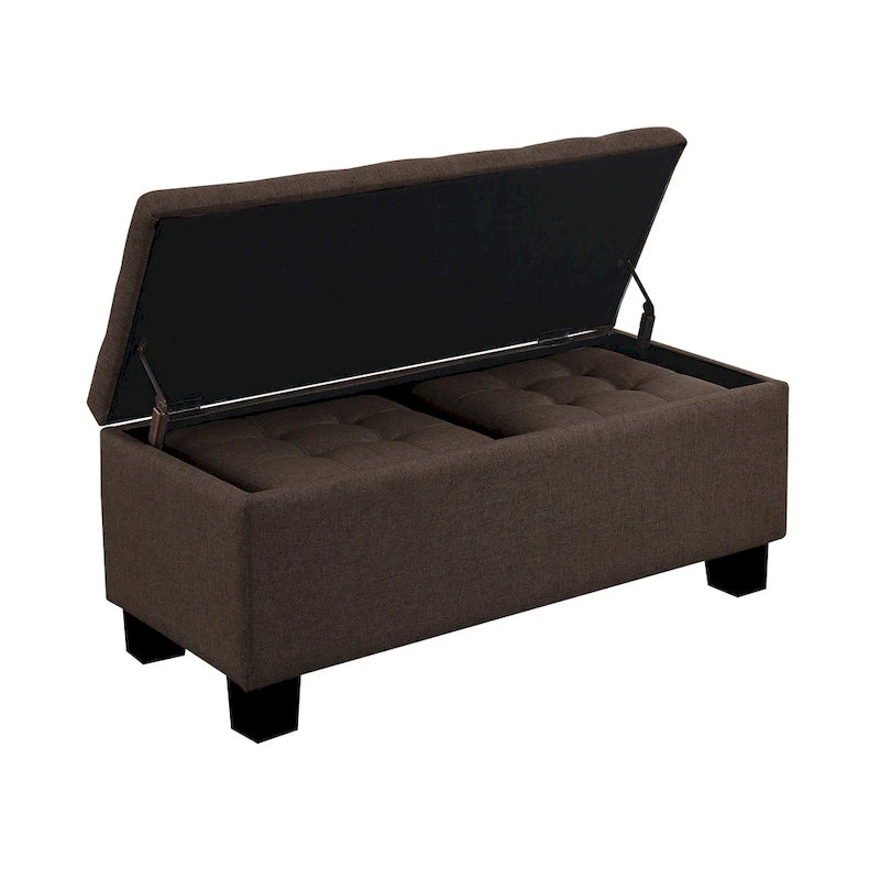 Mid-Century Modern Tufted Storage Lift Top Bench