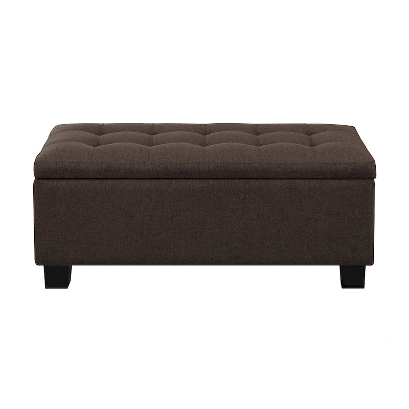 Mid-Century Modern Tufted Storage Lift Top Bench