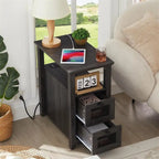 End Table with Charging Station - 13.78D x 23.6W x 24.8H