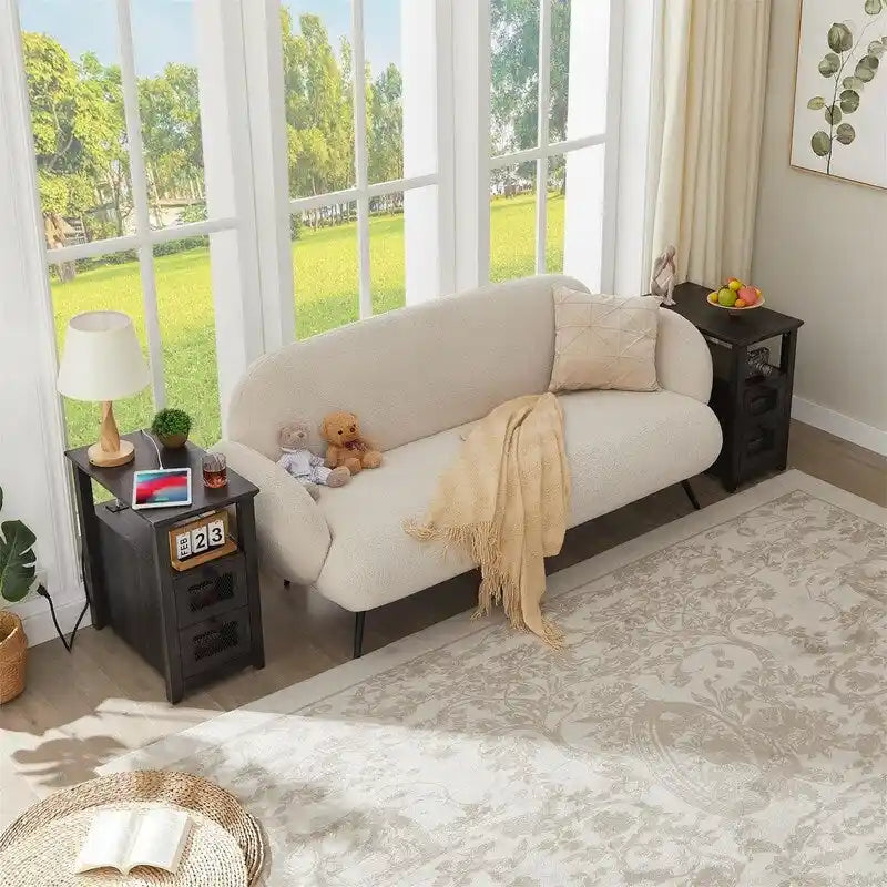 End Table with Charging Station - 13.78D x 23.6W x 24.8H