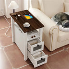 End Table with Charging Station - 13.78D x 23.6W x 24.8H