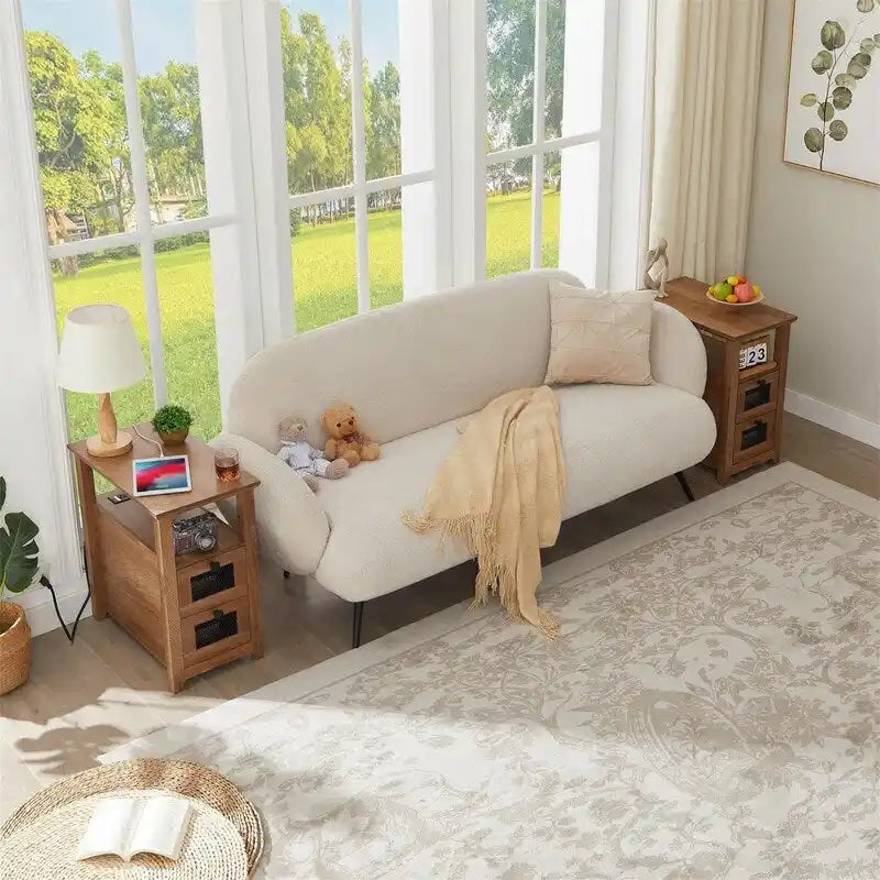 End Table with Charging Station - 13.78D x 23.6W x 24.8H