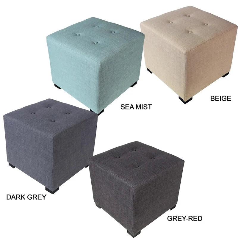 MJL Furniture Solid 4 Button Tufted Square Ottoman