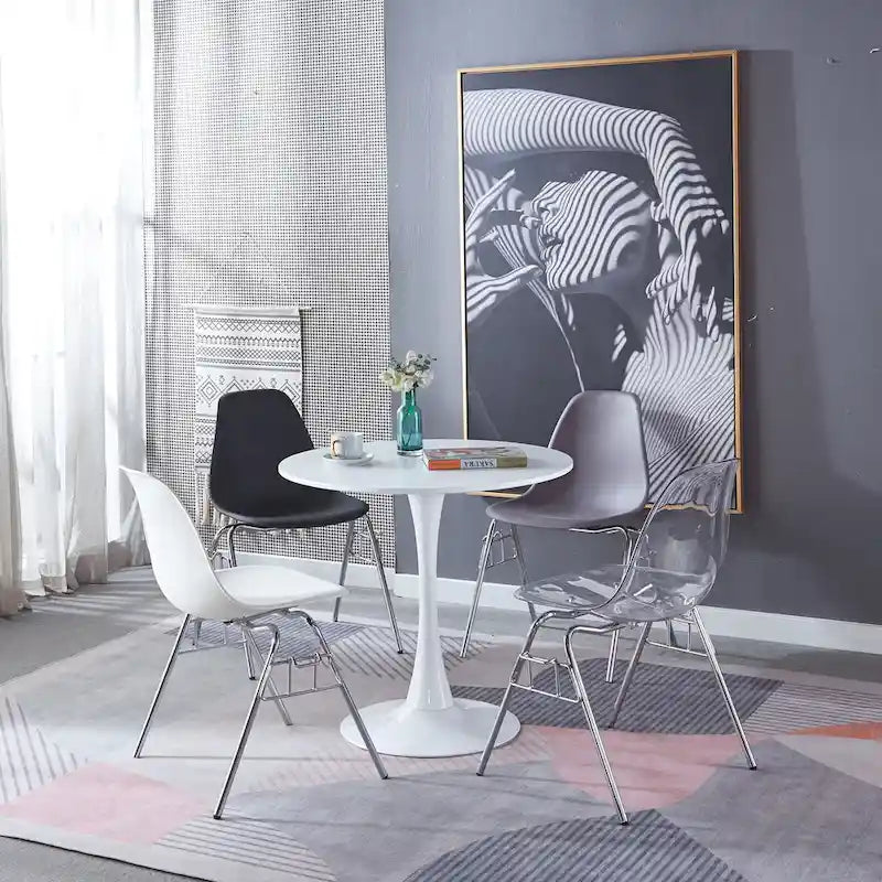 31.5Tulip Table Mid-century Dining Table for 2-4 people With Round Mdf Table Top, Pedestal Dining Table, Leisure Coffee Table