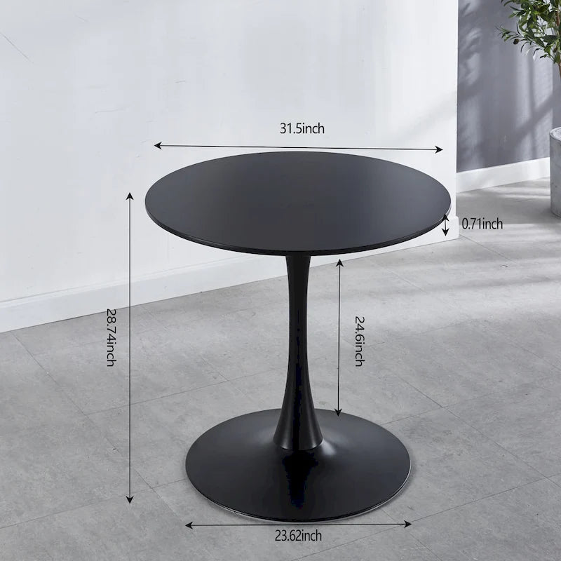 31.5Tulip Table Mid-century Dining Table for 2-4 people With Round Mdf Table Top, Pedestal Dining Table, Leisure Coffee Table