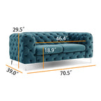 Corvus Aosta Tufted Velvet Chesterfield Loveseat