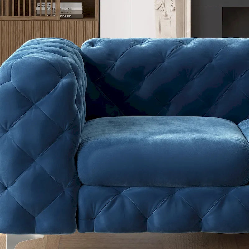 Corvus Aosta Tufted Velvet Chesterfield Loveseat