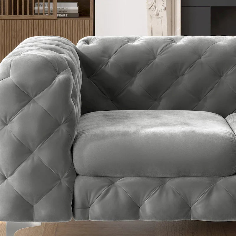 Corvus Aosta Tufted Velvet Chesterfield Loveseat