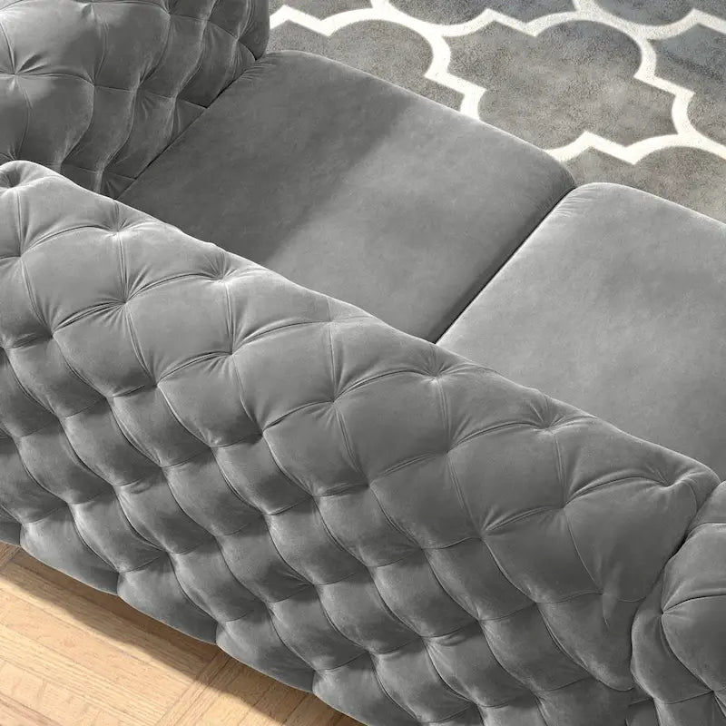 Corvus Aosta Tufted Velvet Chesterfield Loveseat