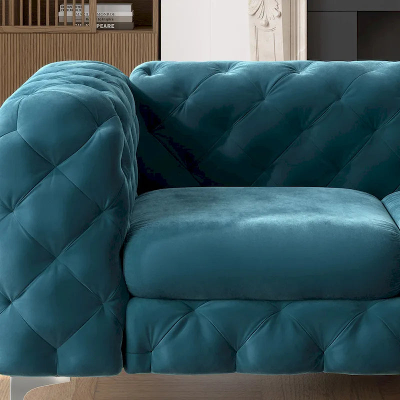 Corvus Aosta Tufted Velvet Chesterfield Loveseat