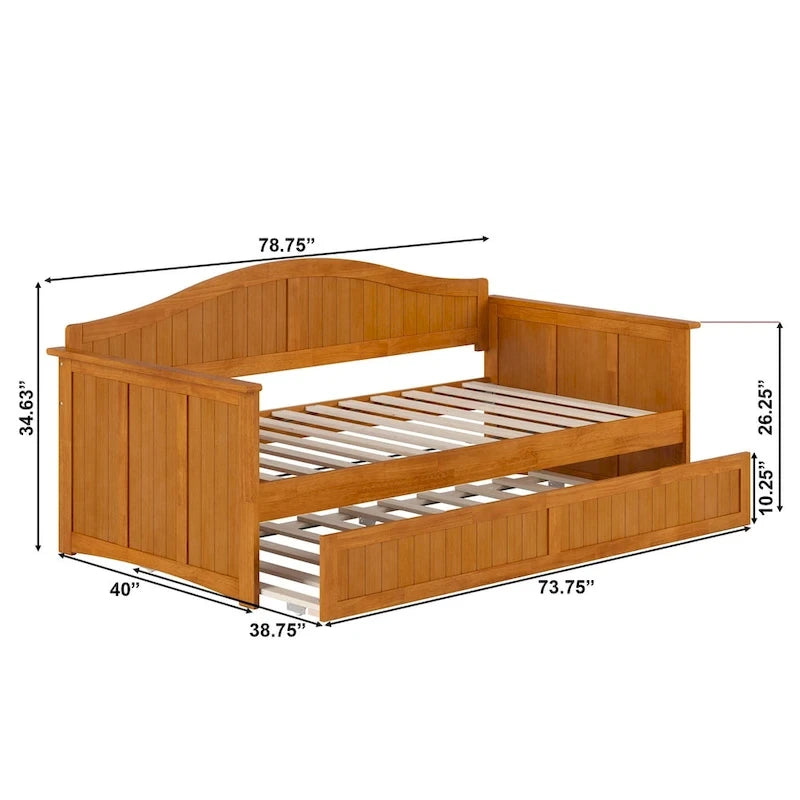 Nantucket Twin Wood Daybed with Twin Size Trundle
