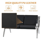 Kinbor 1/2/3-Seat Leather Waiting Chair Reception Bench for Salon Barber Bank Hospital
