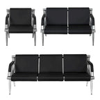 Kinbor 1/2/3-Seat Leather Waiting Chair Reception Bench for Salon Barber Bank Hospital