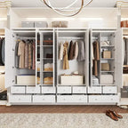 Modular Majesty Double Wardrobe Mirror-Front Storage Closet Armoires