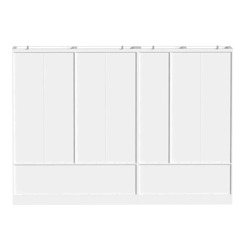 Modular Majesty Double Wardrobe Mirror-Front Storage Closet Armoires