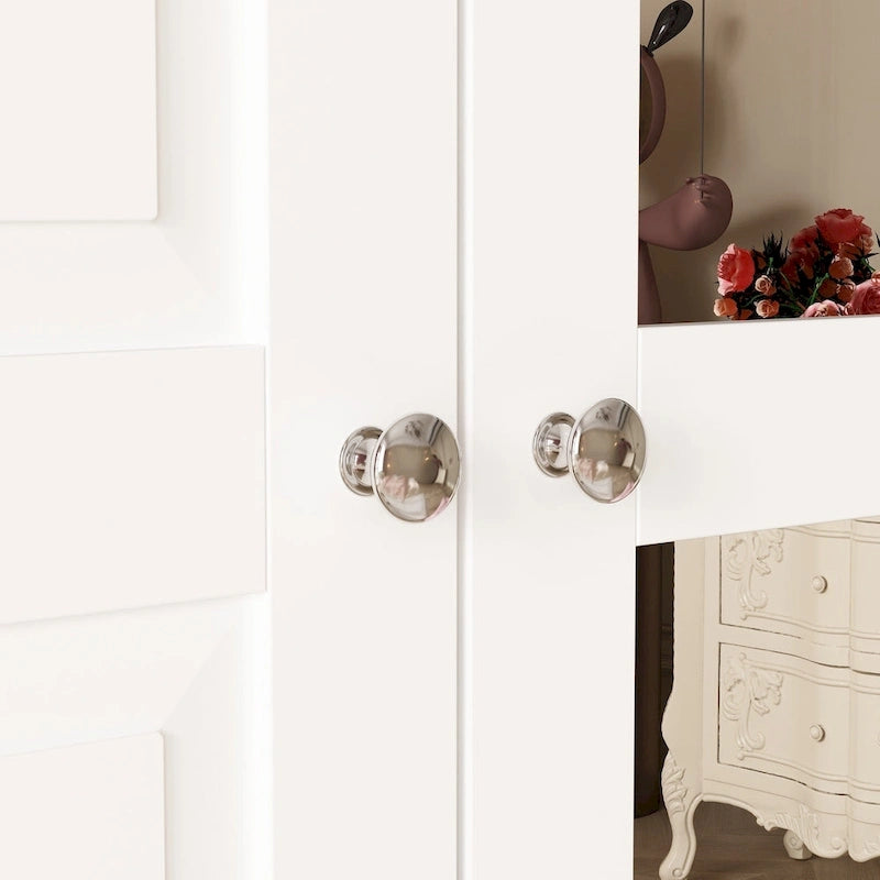Modular Majesty Double Wardrobe Mirror-Front Storage Closet Armoires
