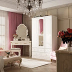 Modular Majesty Double Wardrobe Mirror-Front Storage Closet Armoires