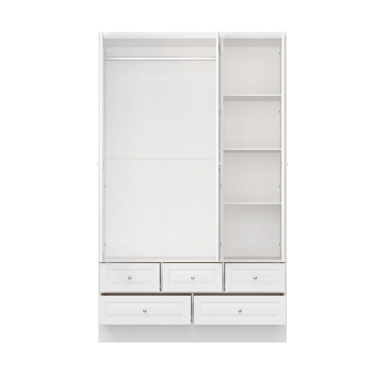 Modular Majesty Double Wardrobe Mirror-Front Storage Closet Armoires