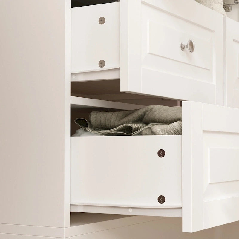 Modular Majesty Double Wardrobe Mirror-Front Storage Closet Armoires