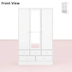 Modular Majesty Double Wardrobe Mirror-Front Storage Closet Armoires