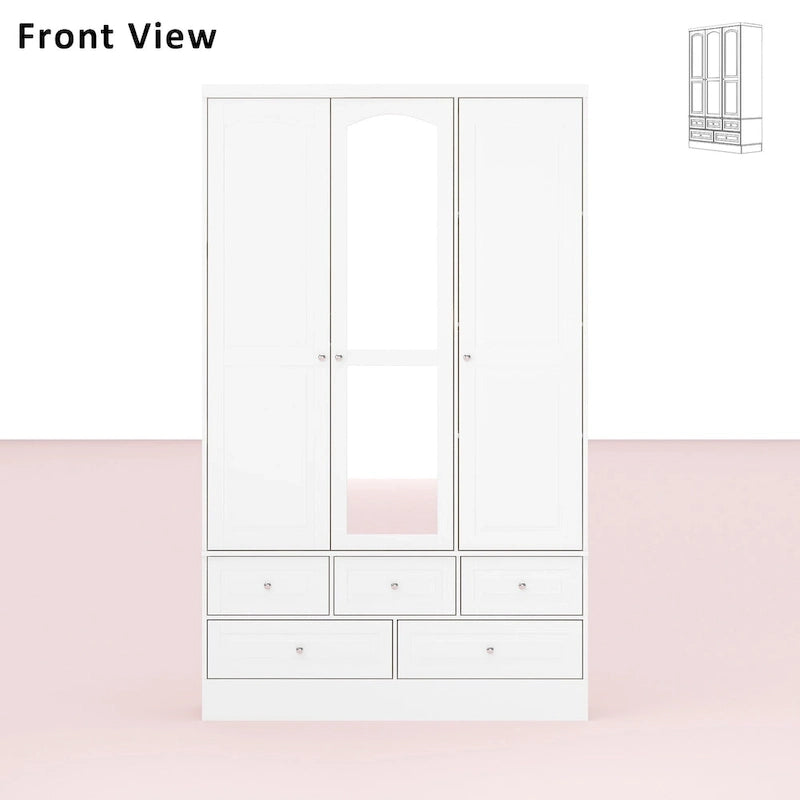 Modular Majesty Double Wardrobe Mirror-Front Storage Closet Armoires