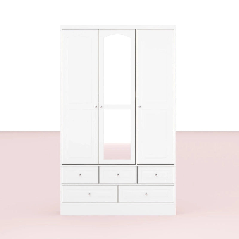 Modular Majesty Double Wardrobe Mirror-Front Storage Closet Armoires