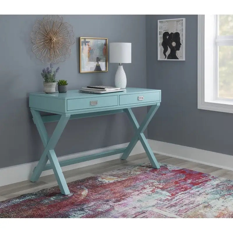Poppy X-Frame Writing Desk with Drawers