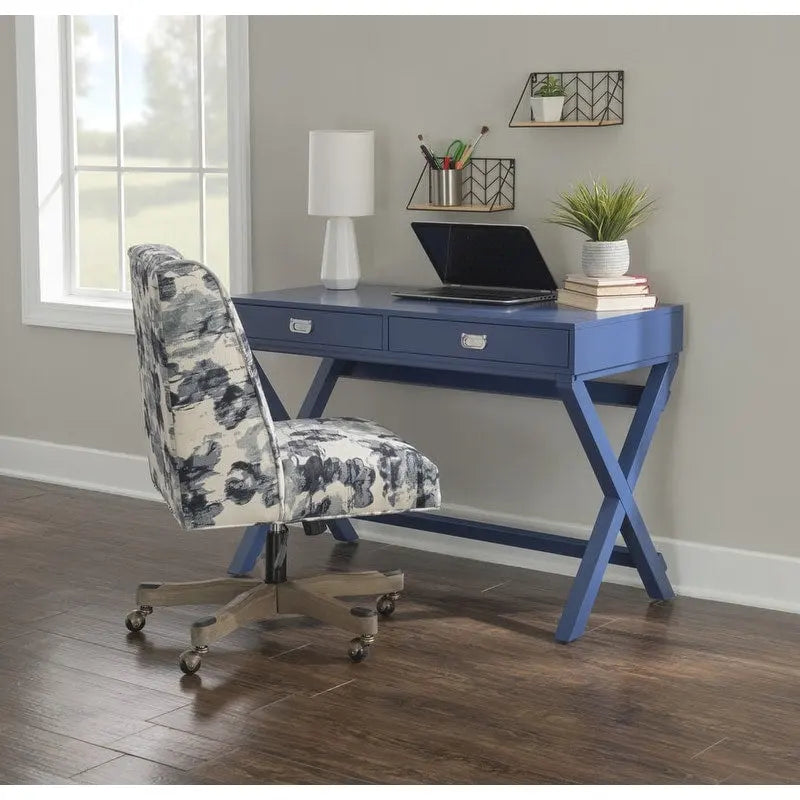 Poppy X-Frame Writing Desk with Drawers