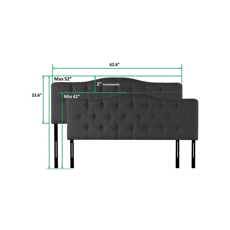 Cecilia Button Tufted Upholstered Headboard, Height Adjustable Headboards,Bed Backboard Premium Padded Fabric Headboard