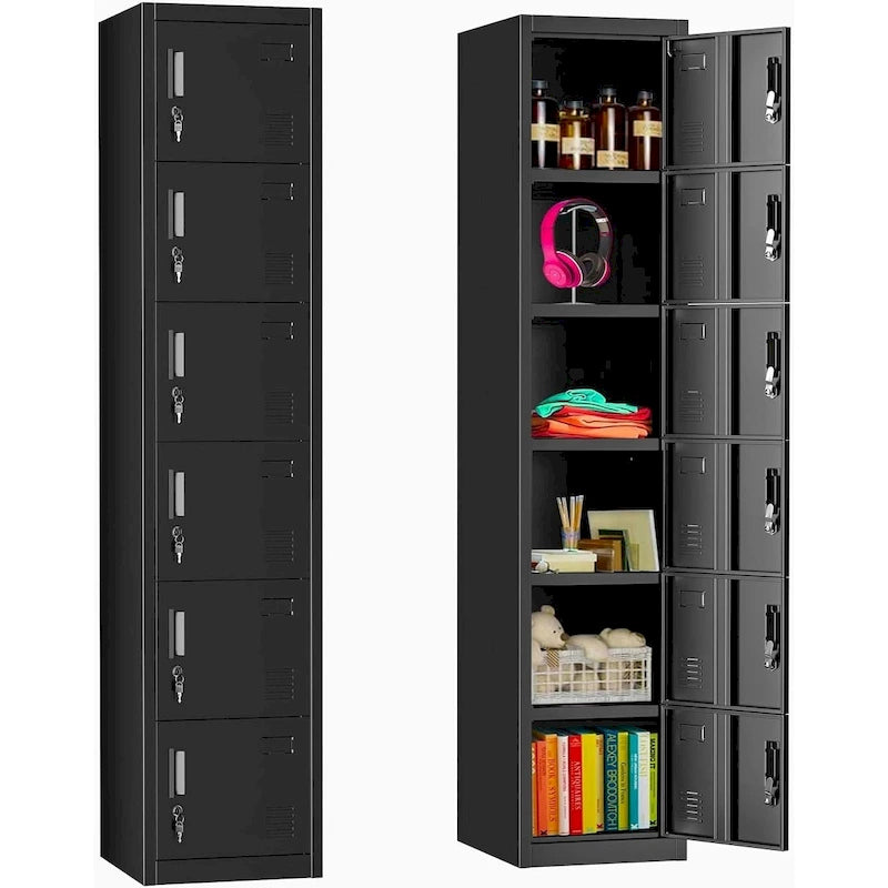 6 Doors Metal Locker Storage Cabinet for Home Office,School