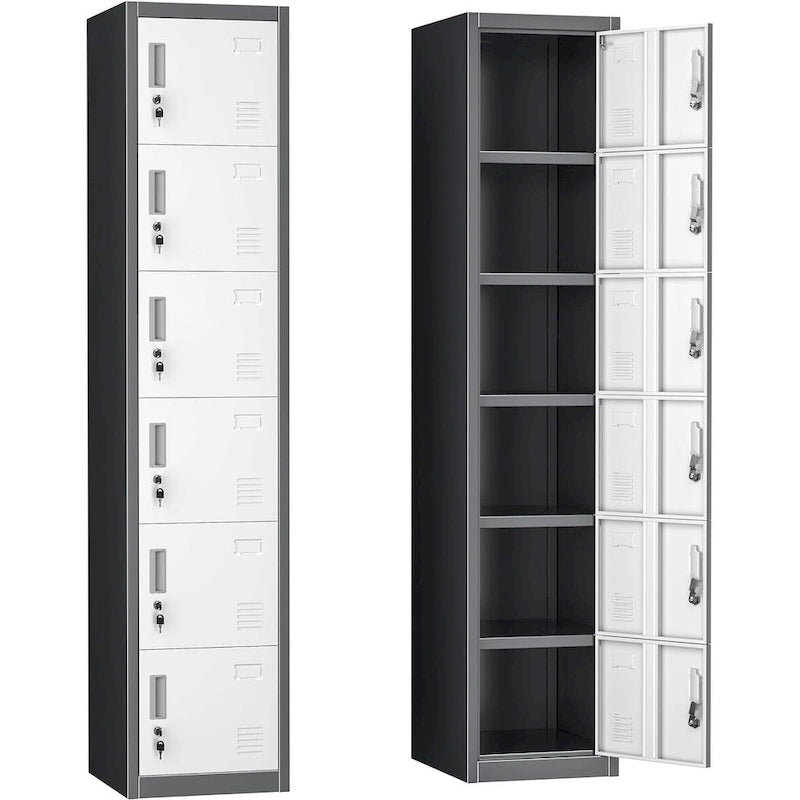 6 Doors Metal Locker Storage Cabinet for Home Office,School