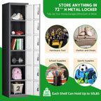 6 Doors Metal Locker Storage Cabinet for Home Office,School