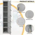 6 Doors Metal Locker Storage Cabinet for Home Office,School