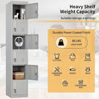 6 Doors Metal Locker Storage Cabinet for Home Office,School