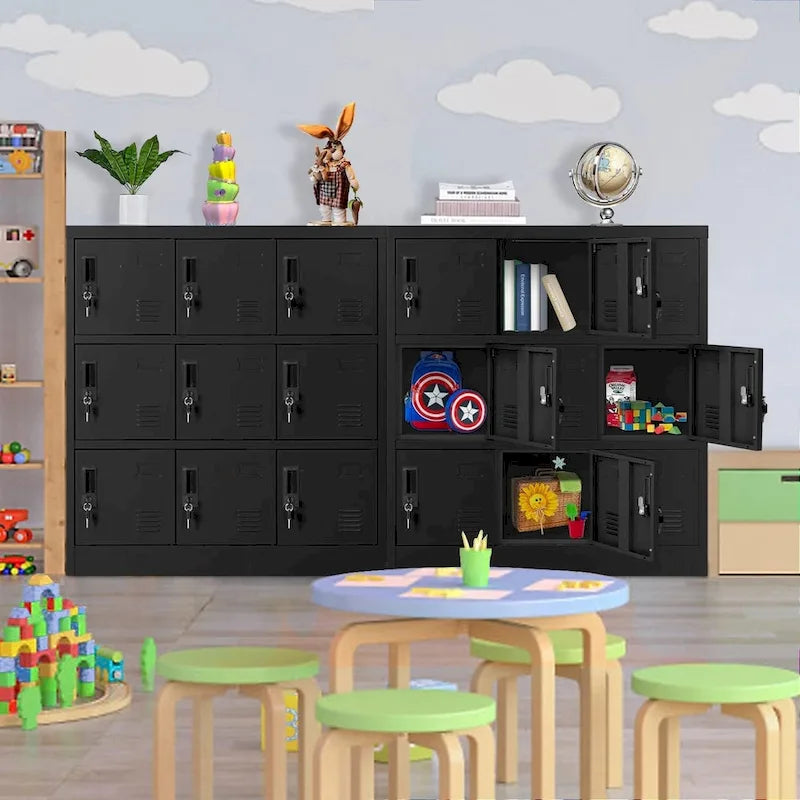 9 Doors Metal Lockers Storage Cabinet for School Office Gym