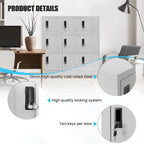 9 Doors Metal Lockers Storage Cabinet for School Office Gym