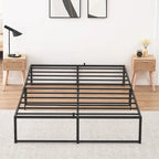 14 inch Metal Bed Platform Frame with 3 in 1 Steel Support