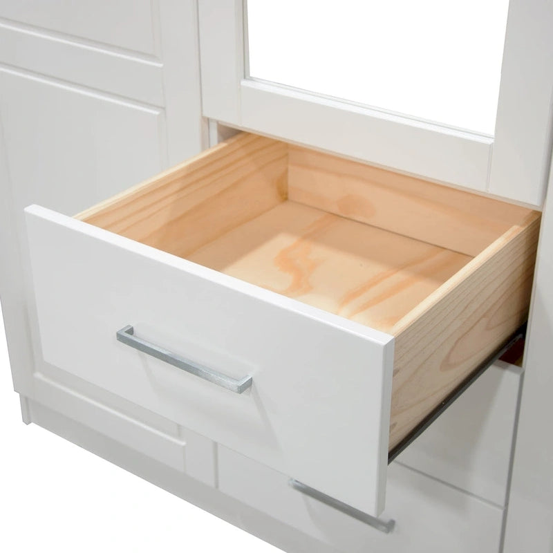 Palace Imports 100% Solid Wood Cosmo 3-Door Wardrobe Armoire with Solid Wood or Mirrored Doors