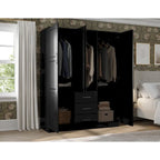 Palace Imports 100% Solid Wood Cosmo 3-Door Wardrobe Armoire with Solid Wood or Mirrored Doors