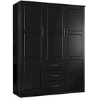 Palace Imports 100% Solid Wood Cosmo 3-Door Wardrobe Armoire with Solid Wood or Mirrored Doors