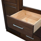 Palace Imports 100% Solid Wood Cosmo 3-Door Wardrobe Armoire with Solid Wood or Mirrored Doors