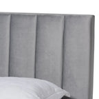 Silver Orchid Sten Glam and Luxe Upholstered Panel Bed with Headboard