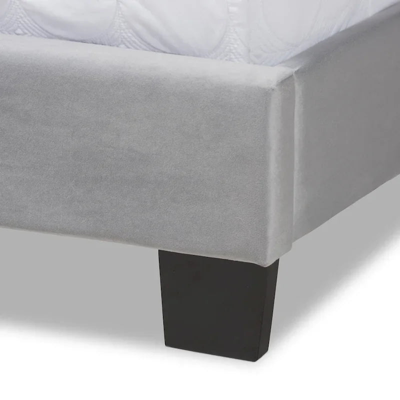Silver Orchid Sten Glam and Luxe Upholstered Panel Bed with Headboard