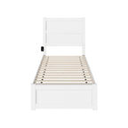 NoHo Twin Extra Long Bed with Footboard in White