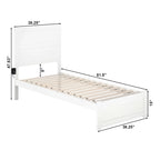 NoHo Twin Extra Long Bed with Footboard in White