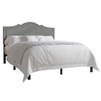 CraftPorch Elegant Linen Nailhead Upholstered Platform Bed
